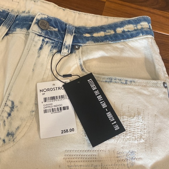 Oak & Acorn Raw Hem Bleached Out Denim Shorts 27 - Picture 2 of 5